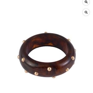 Time and tru Elegant Brown and Gold Studded Bangle